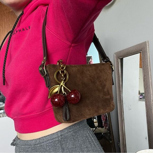 NWOT | COACH Brown Suede Y2K Baguette Hobo SoHo Hampton Mini Bag - Picture 8 of 14